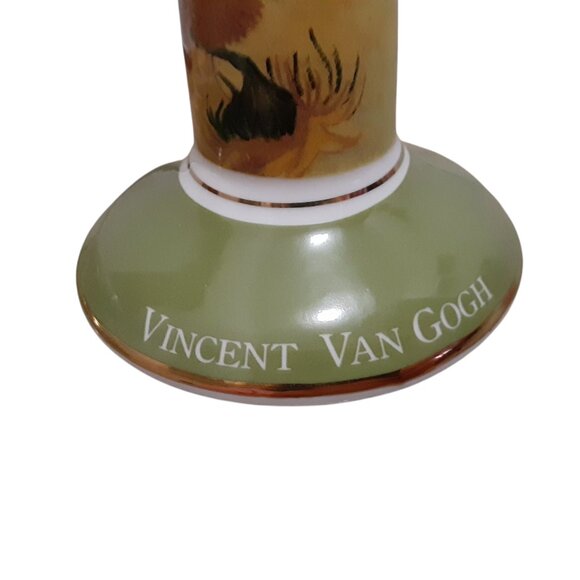 Pair of Van Gogh "Sunflowers" Art-Inspired Candle Holders - Ceramic Decor NWOT - Picture 3 of 5